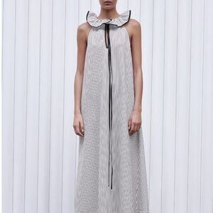 ZARA black & white striped sleeveless dress. Size Large.